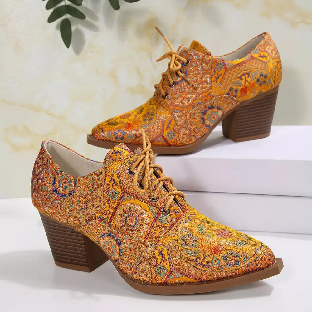 Refined Point Toe Block Heels Ankle Boots