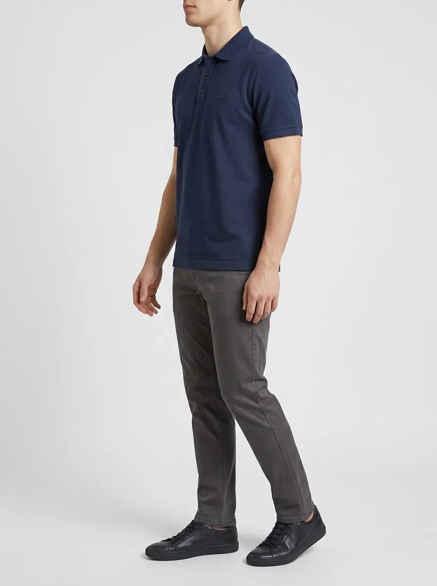 Refined Mountain-Detail Men's Polo Shirt
