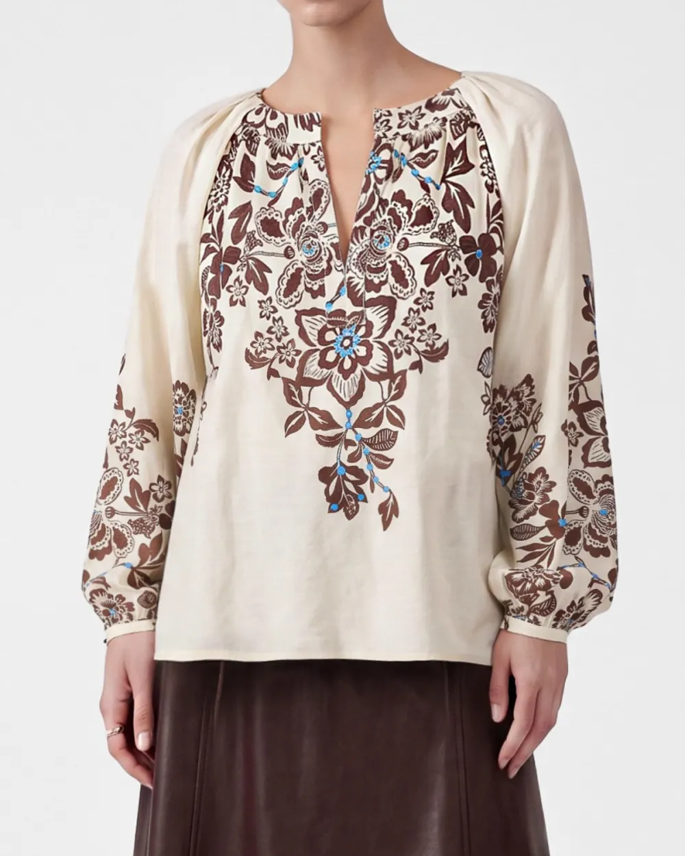Floral Rhinestone Blouse