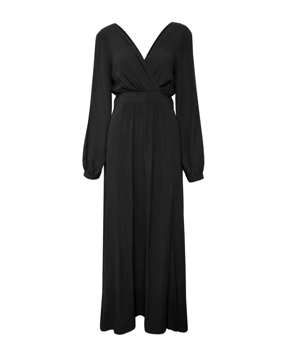Deep V-back Open Sleeve Maxi Dress