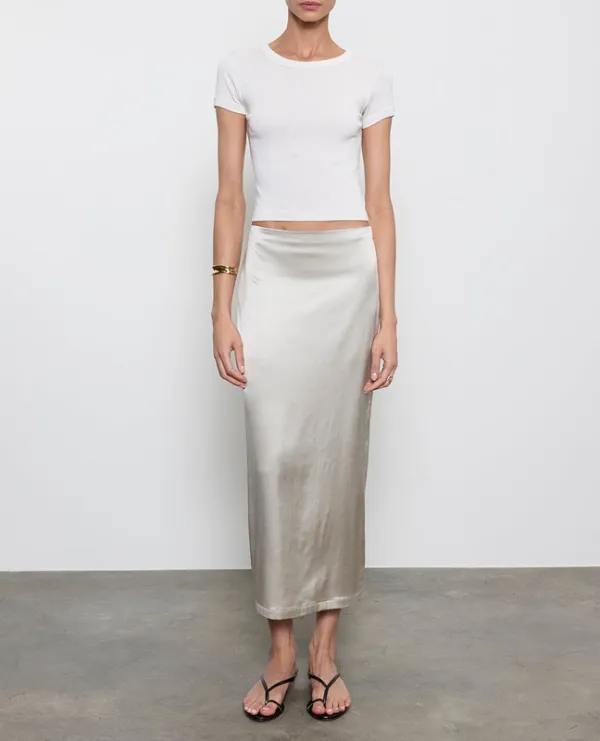 Baby Rib Cropped Tee Pearl Grey