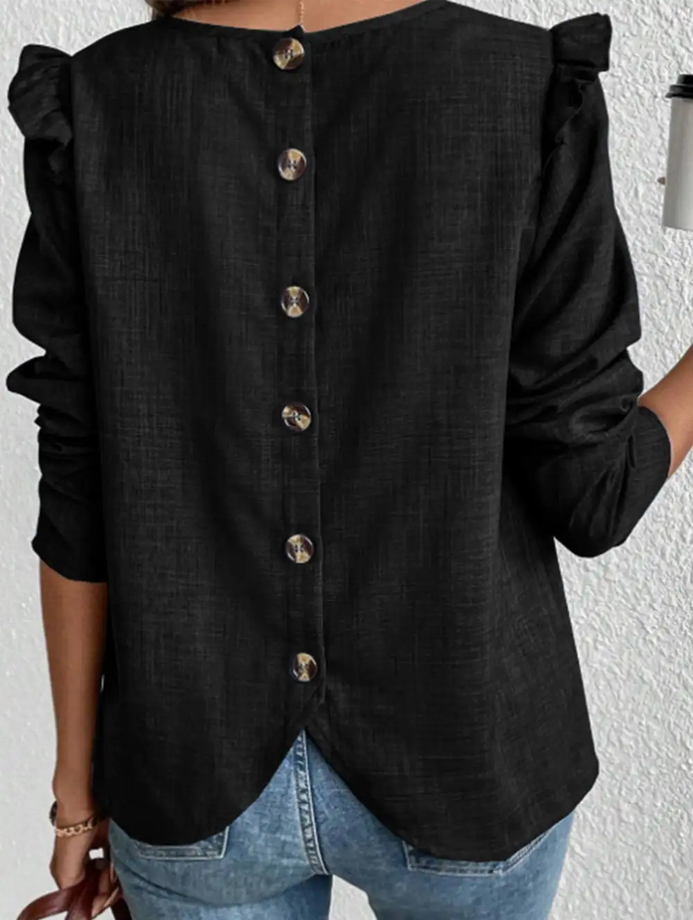 Single-Breasted Tee Back Buttons