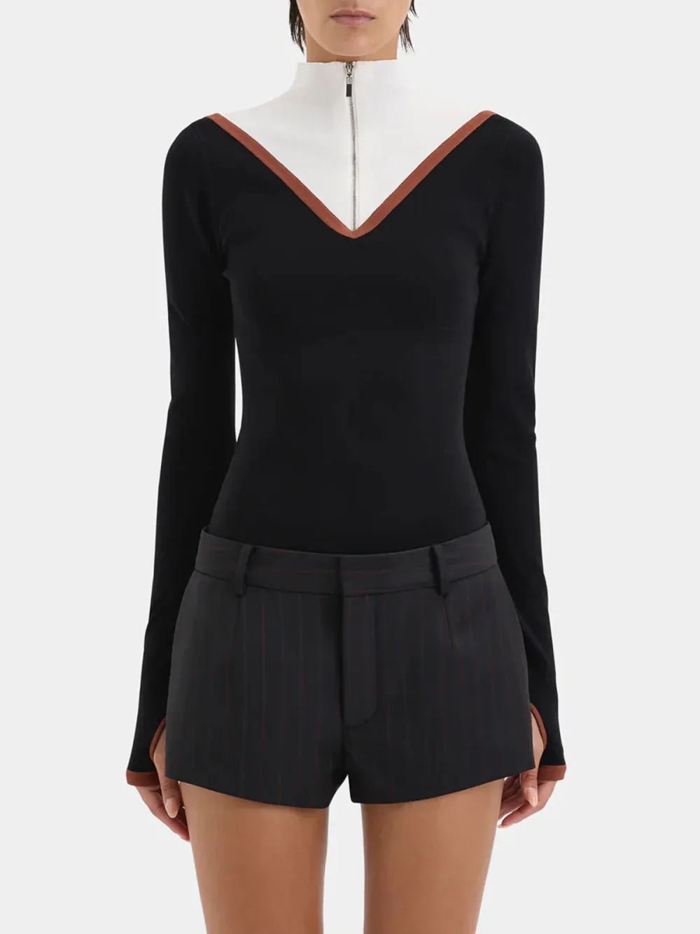 Casual Style Red Pinstripe Short