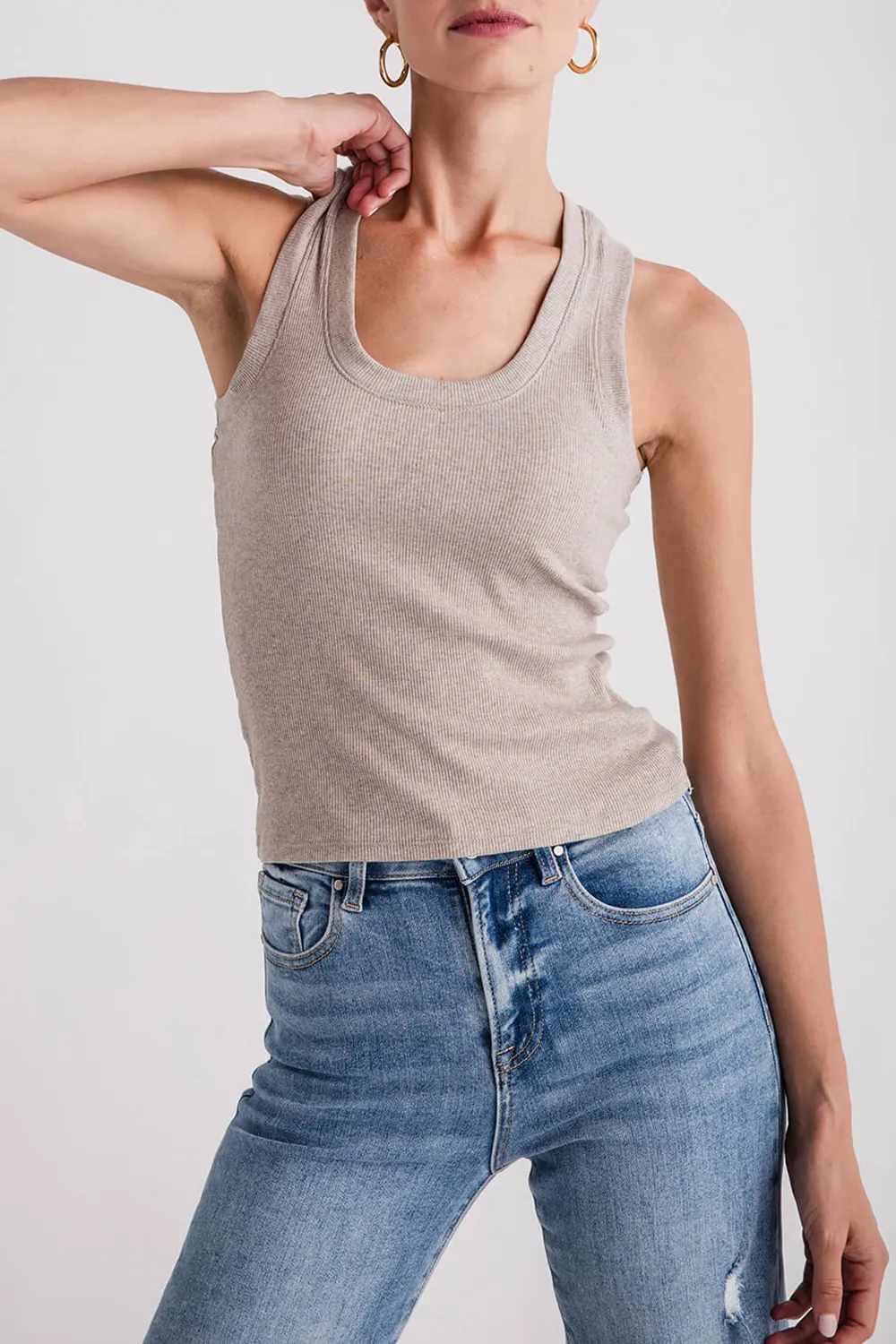 Rib Tank - Heather Taupe