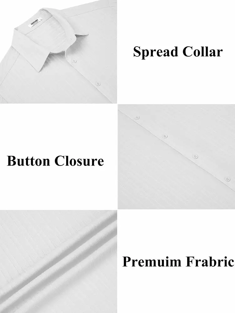 Casual Textured Summer Short Sleeve Beach Shirt