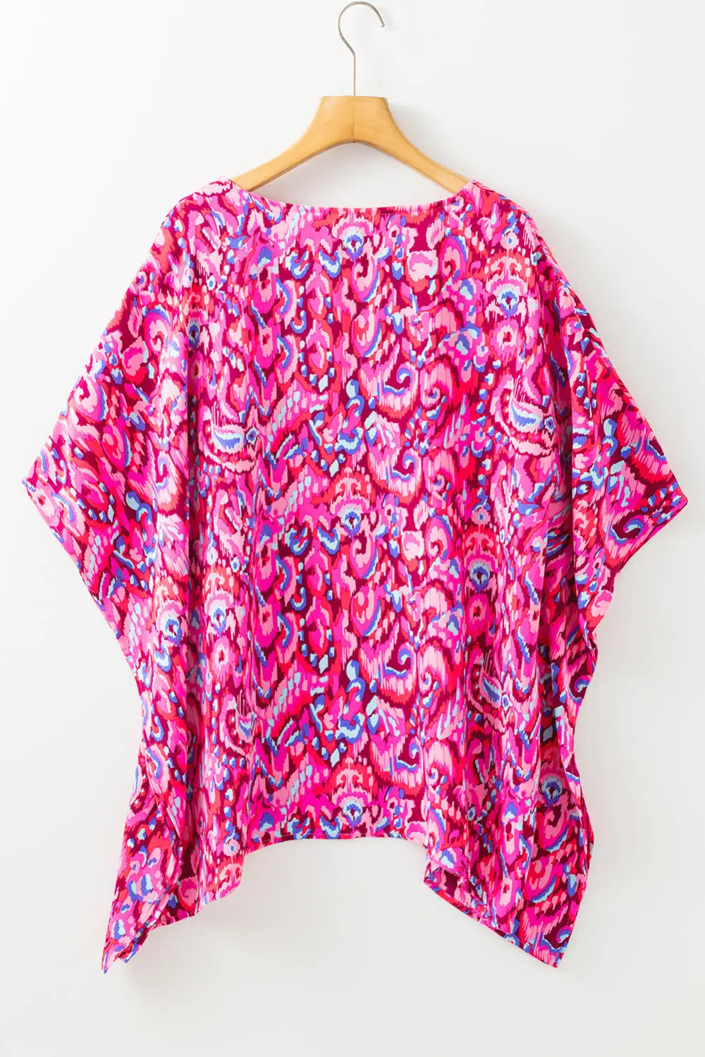 Abstract Print V-Neck Relaxed Fit Blouse