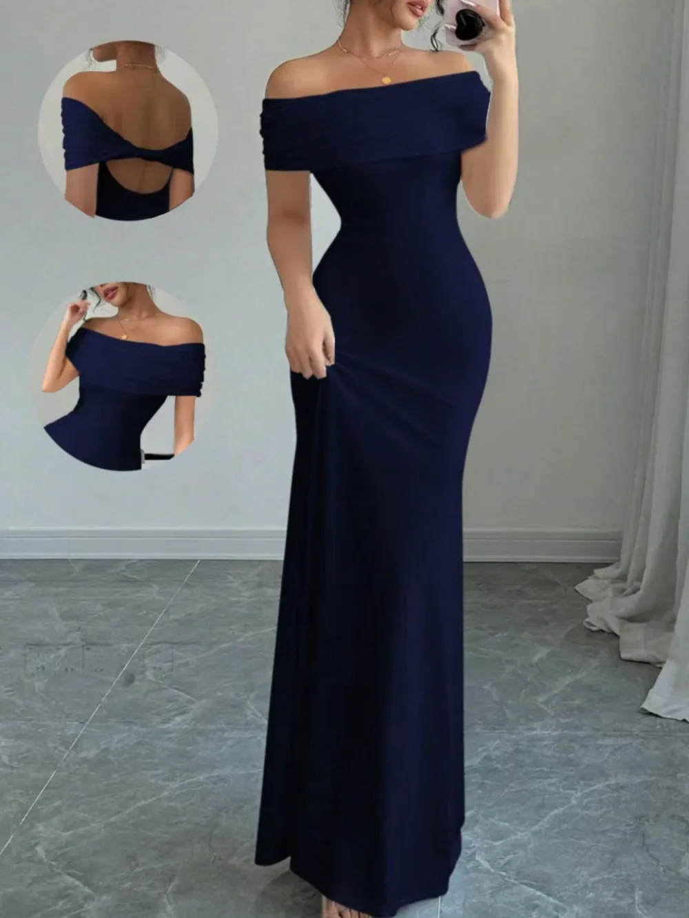 Drape Off Maxi Dress