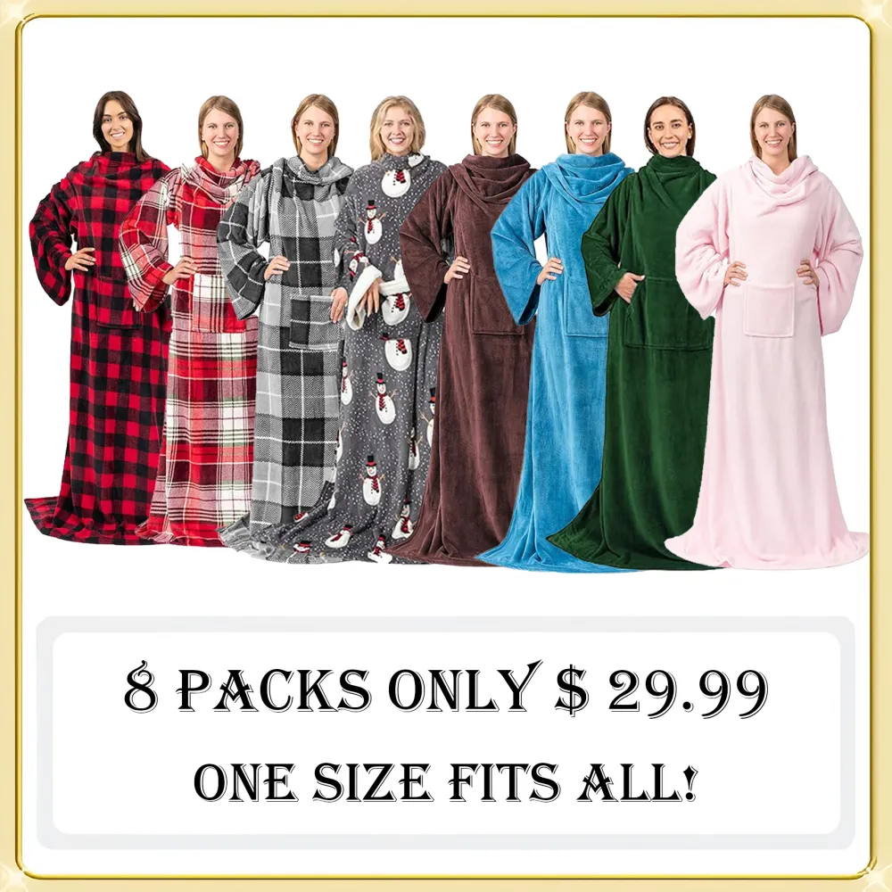 Wearable Blanket with Sleeves – Cozy Warmth You Can Wear  Snuggle. Relax. Stay Warm.