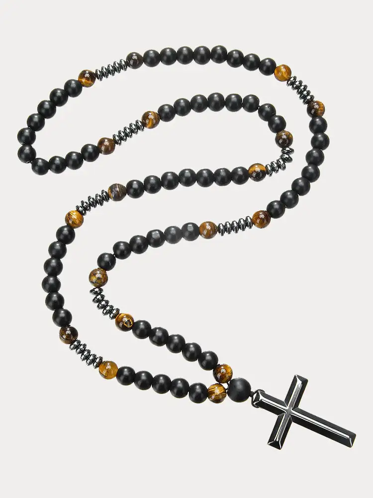 Tiger Beaded Pendant Necklace