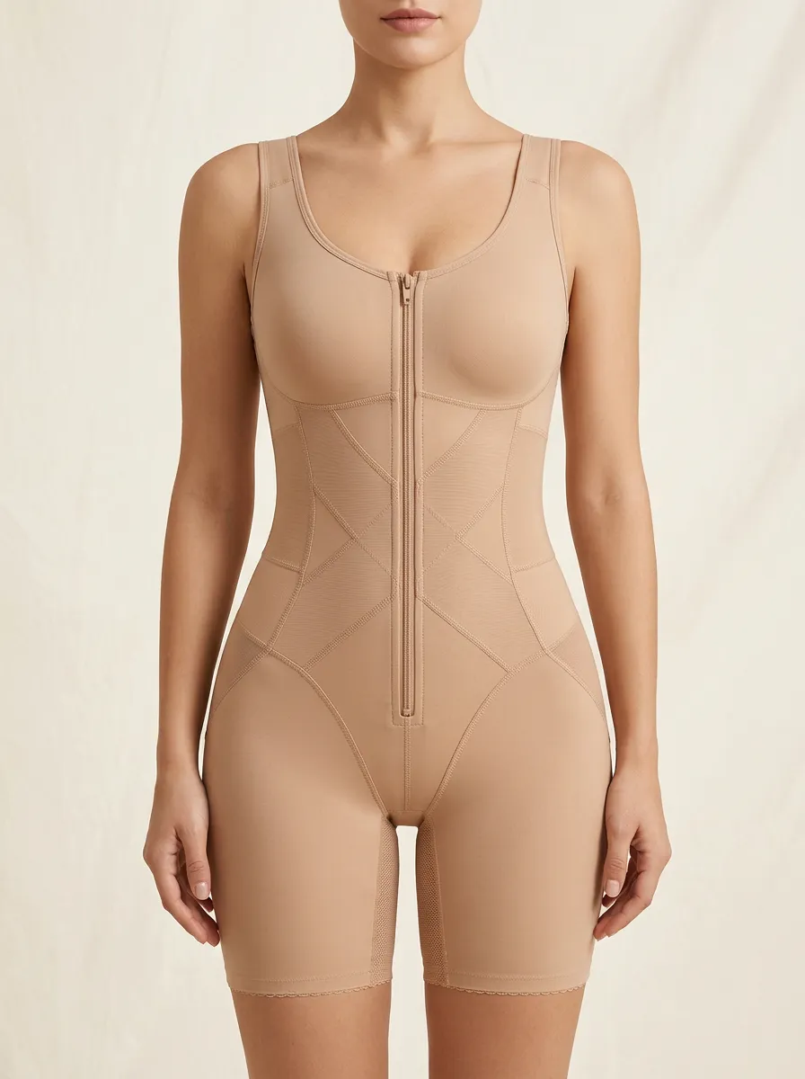 Modern Tailored Women's Zip-Front Shaping Bodysuit