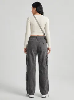 Functional Utility Style Multi Pocket Finish Women's Multi Pocket Cargo Pants