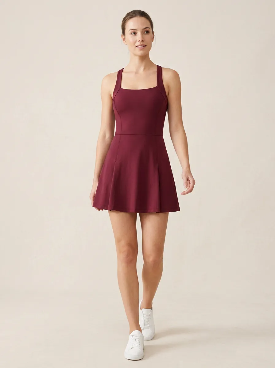 Women's Modern Court Pleated Sleeveless Training Dress