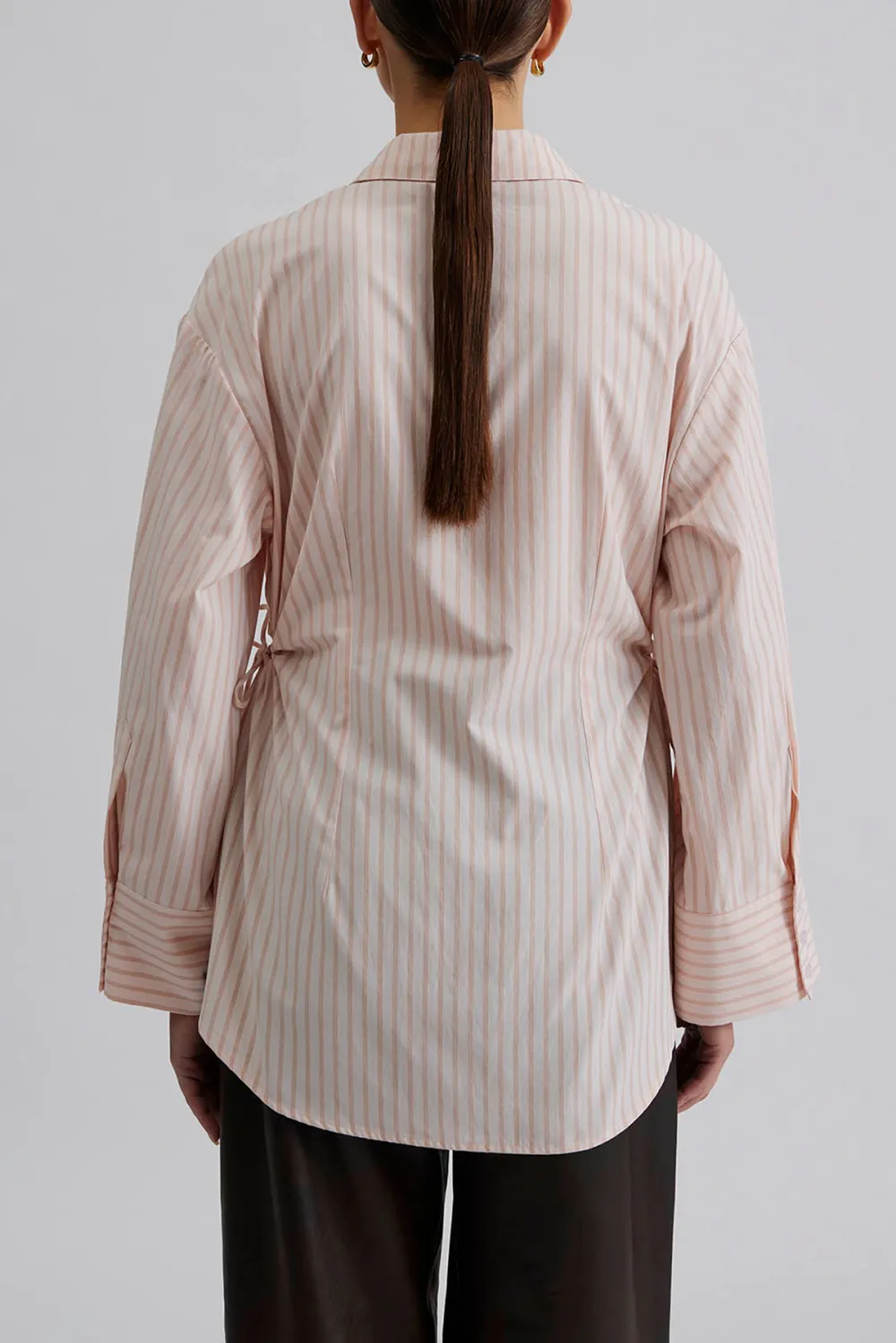 Striped Wrap Style Blouse