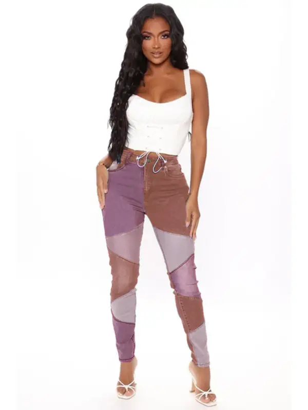 Structured High Waist Skinny Denim Jeans