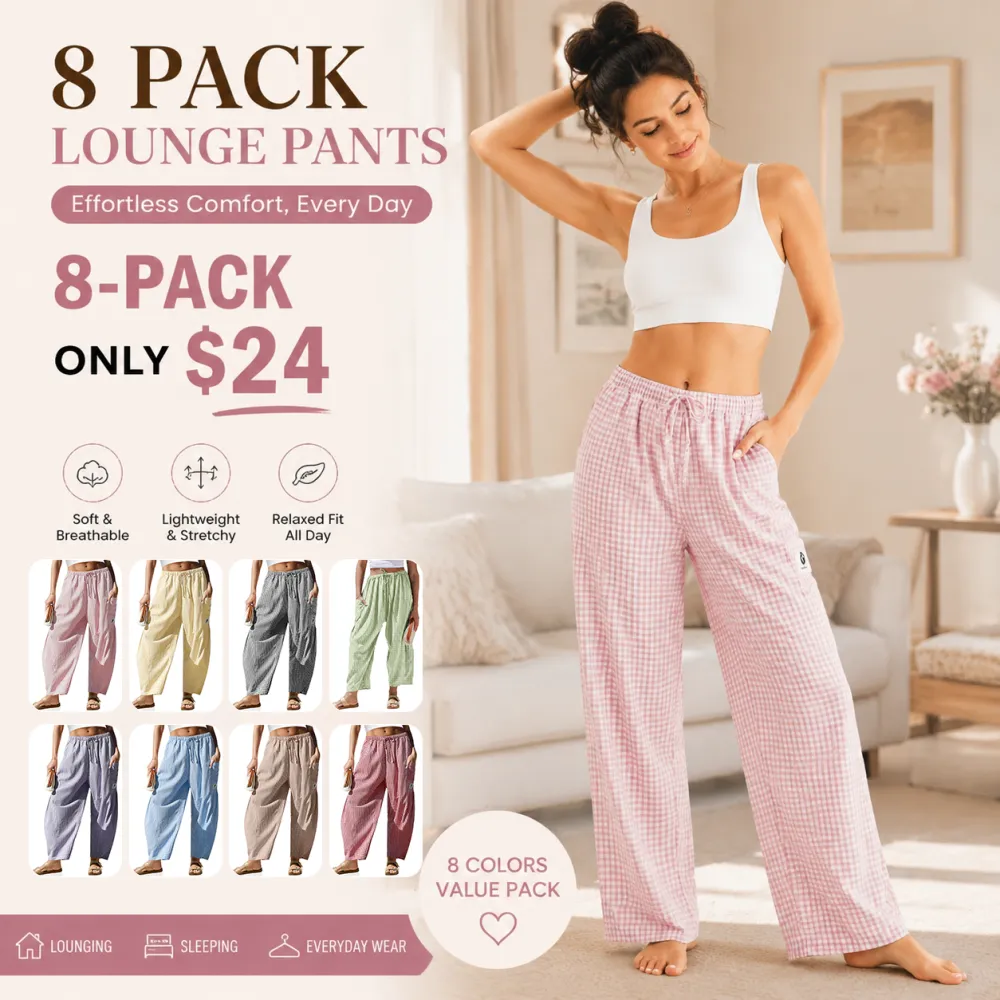 Women's Wide Leg Gingham Striped Plaid Pants