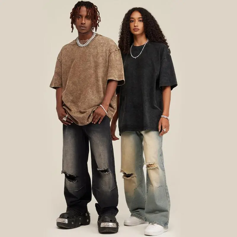 9PACK-Wash Unisex Oversized Cotton T-Shirt