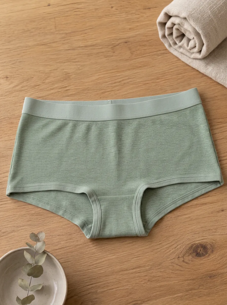 Women's Relaxed Ribbed Cotton Bow Detail Panties