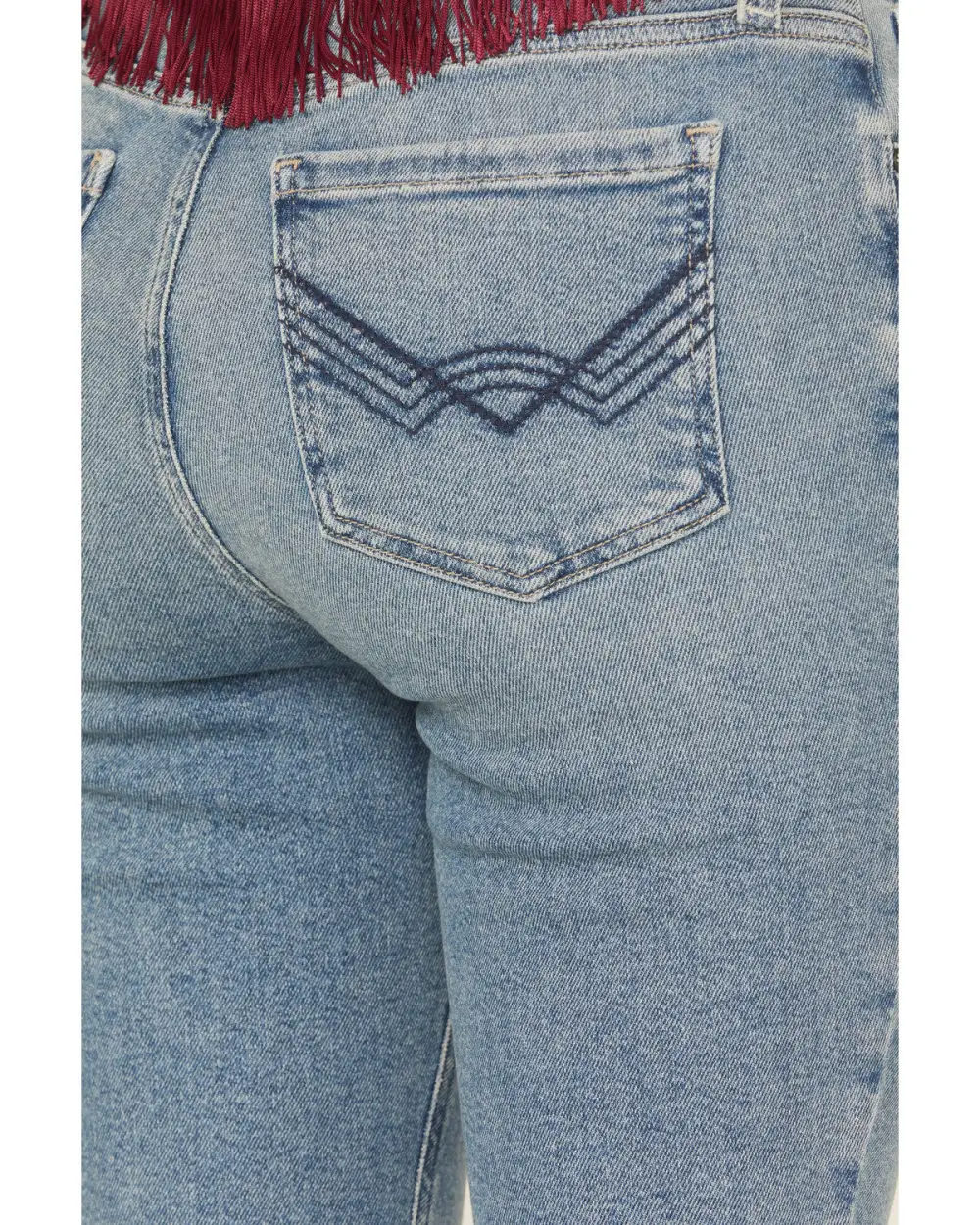 Classic High Rise Flare Stretch Denim Embroidered Jeans