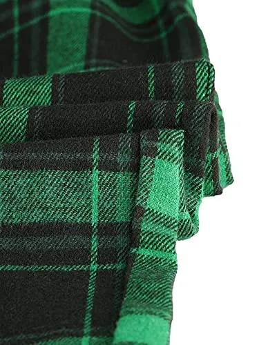 Women's Plaid Sweatpants Casual Tapered Tie High Waisted Tartan Pants with Pockets