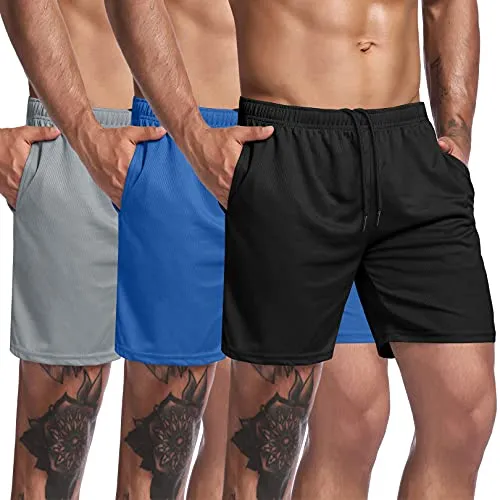 Triple Pack Workout Shorts With Pocket
