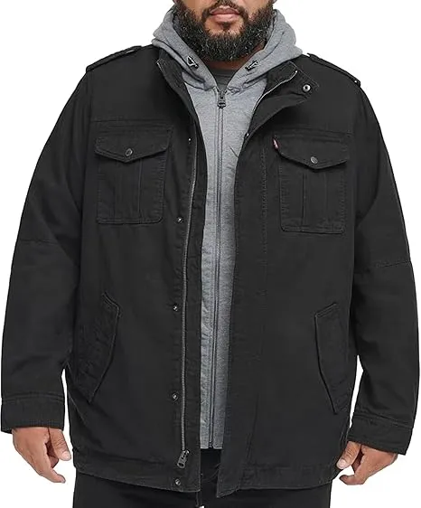 🧥 Men’s Washed Cotton Hooded Military Jacket ( Big Sizes)Classic Utility. Timeless Comfort. Built for Every Man.