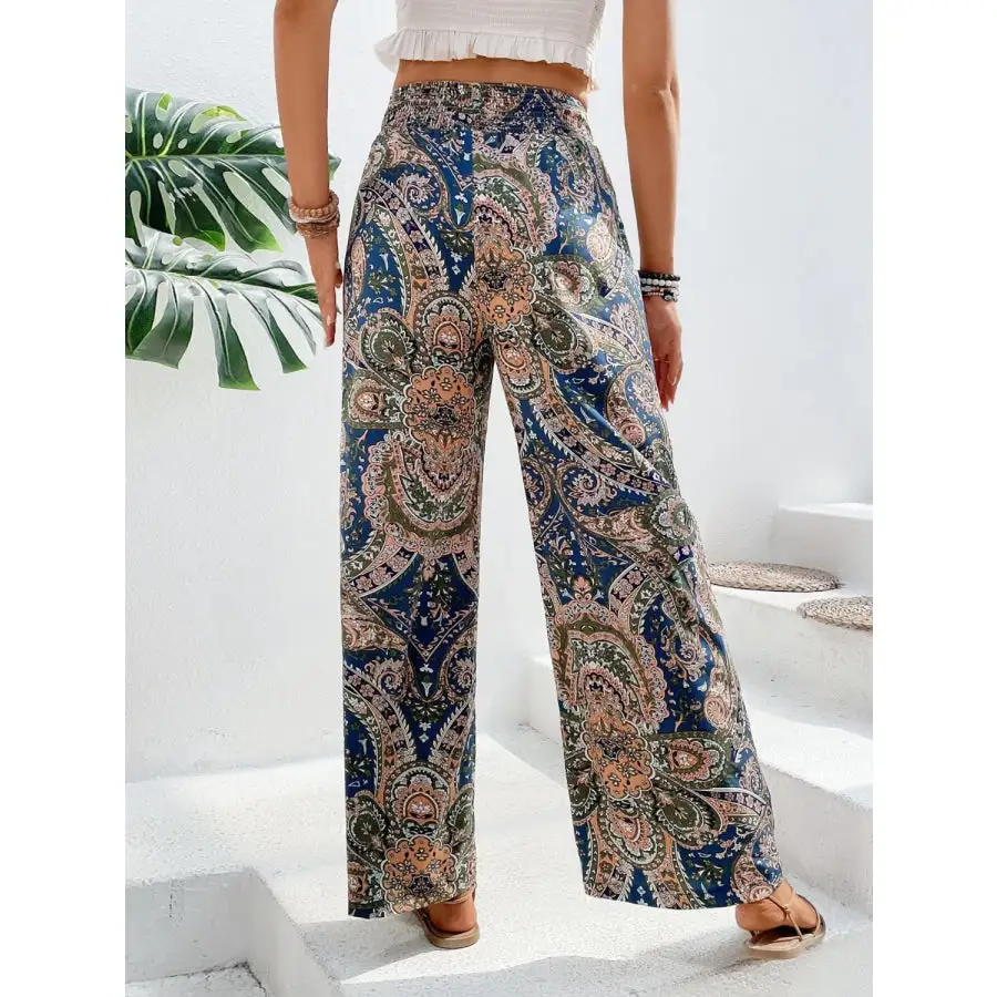 Soft Printed Wide Leg Pants