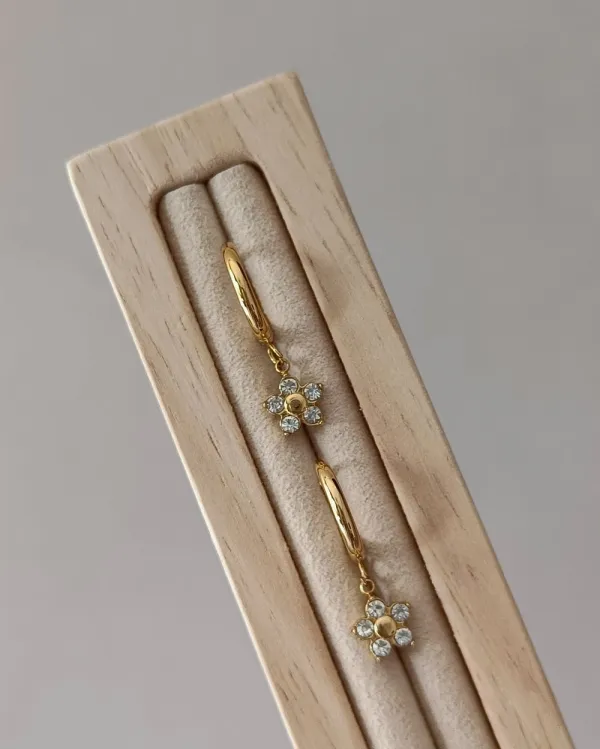 Floral Flower Hoop Earrings