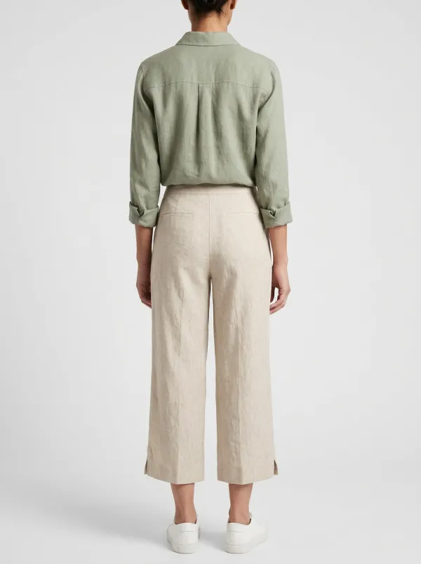 Relaxed Linen Blend Essential Women's Cropped Pants