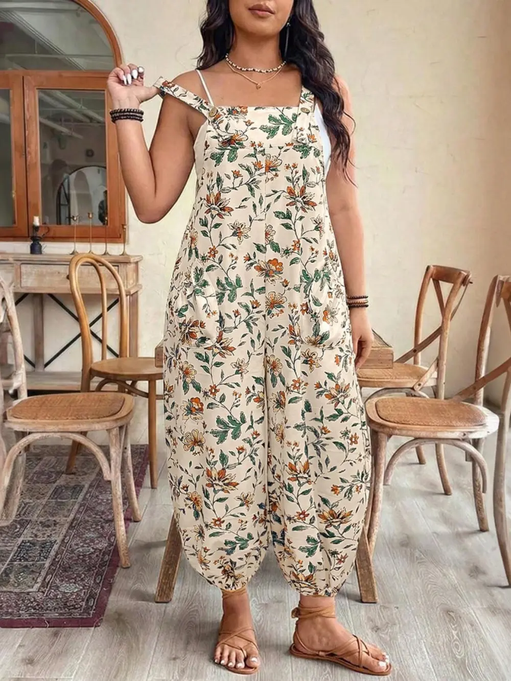 [Plus Size] Slim-Fit, Comfortable, Casual Sleeveless Jumpsuit