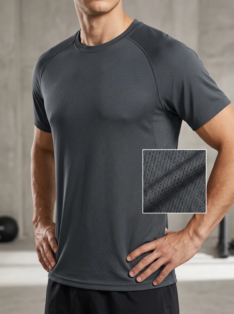 Men's Mesh Raglan Casual T-Shirt