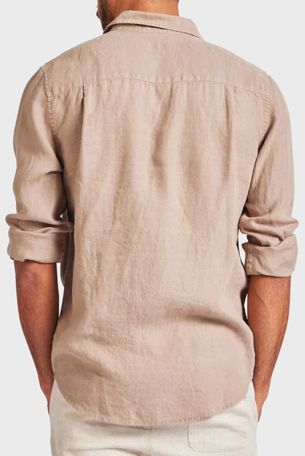 Black Linen Button Down Long Sleeve Shirt