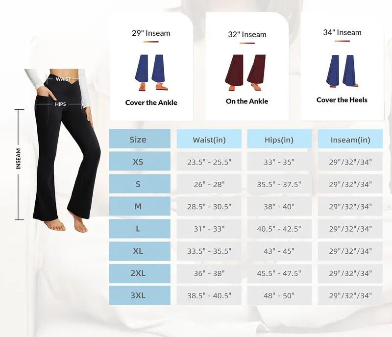 Women’s V Crossover Flare Leggings with Pockets – Flattering Fit. Effortless Stretch. All-Day Confidence.