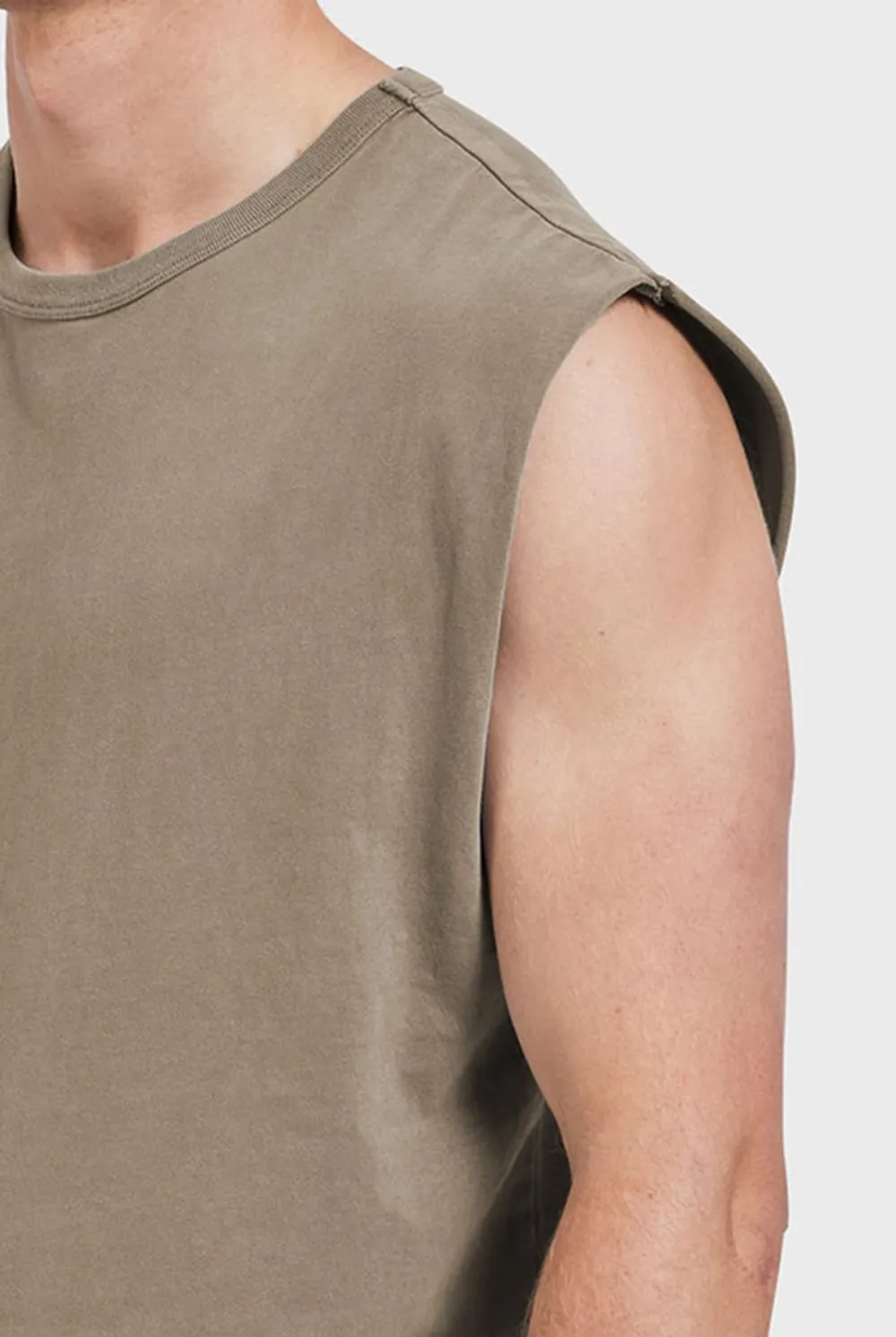 Sleeveless Crew Neck Casual Tee