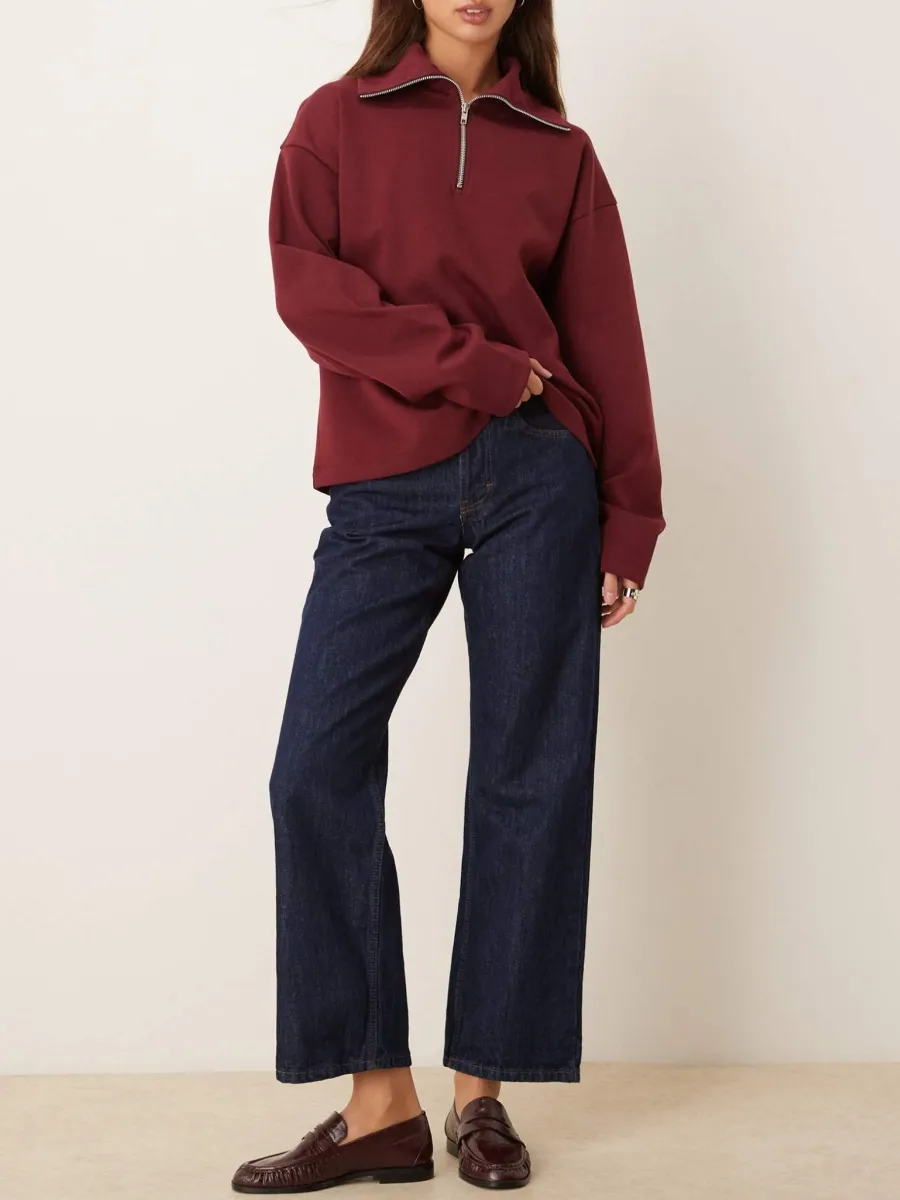 Oversized Half-Zip Sweatshirt