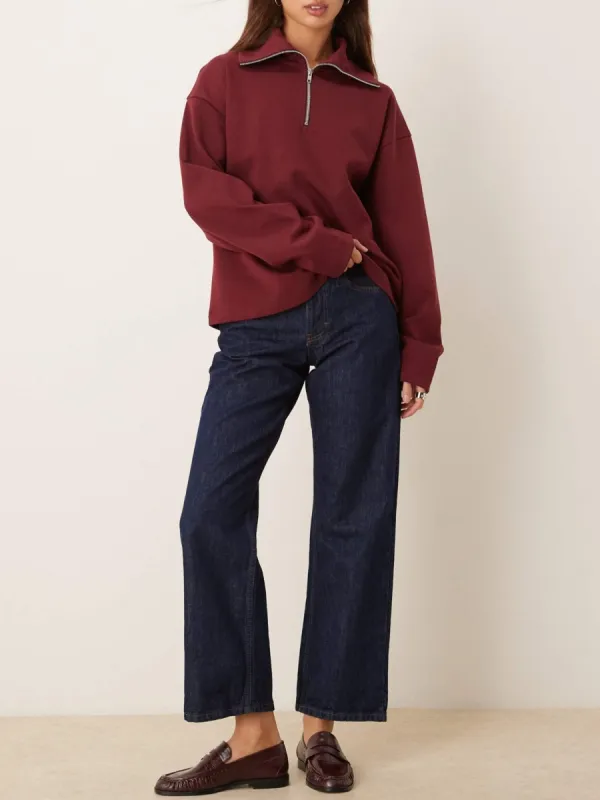 Oversized Half-Zip Sweatshirt