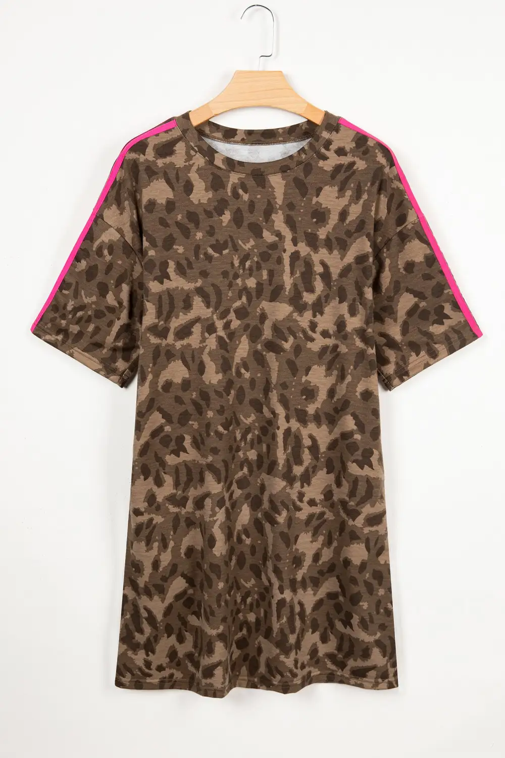 Striped Animal Print Pocketed Mini Dress