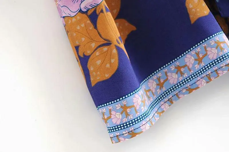 Floral Print Bat Sleeve Kimono Dress