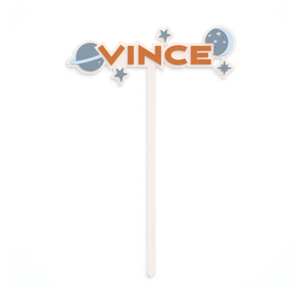 Space Theme Acrylic Cake Topper