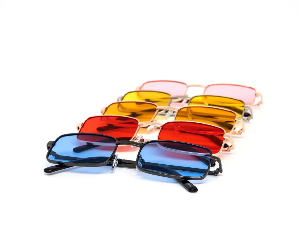 12-Pack Classic Metal Square Sunglasses