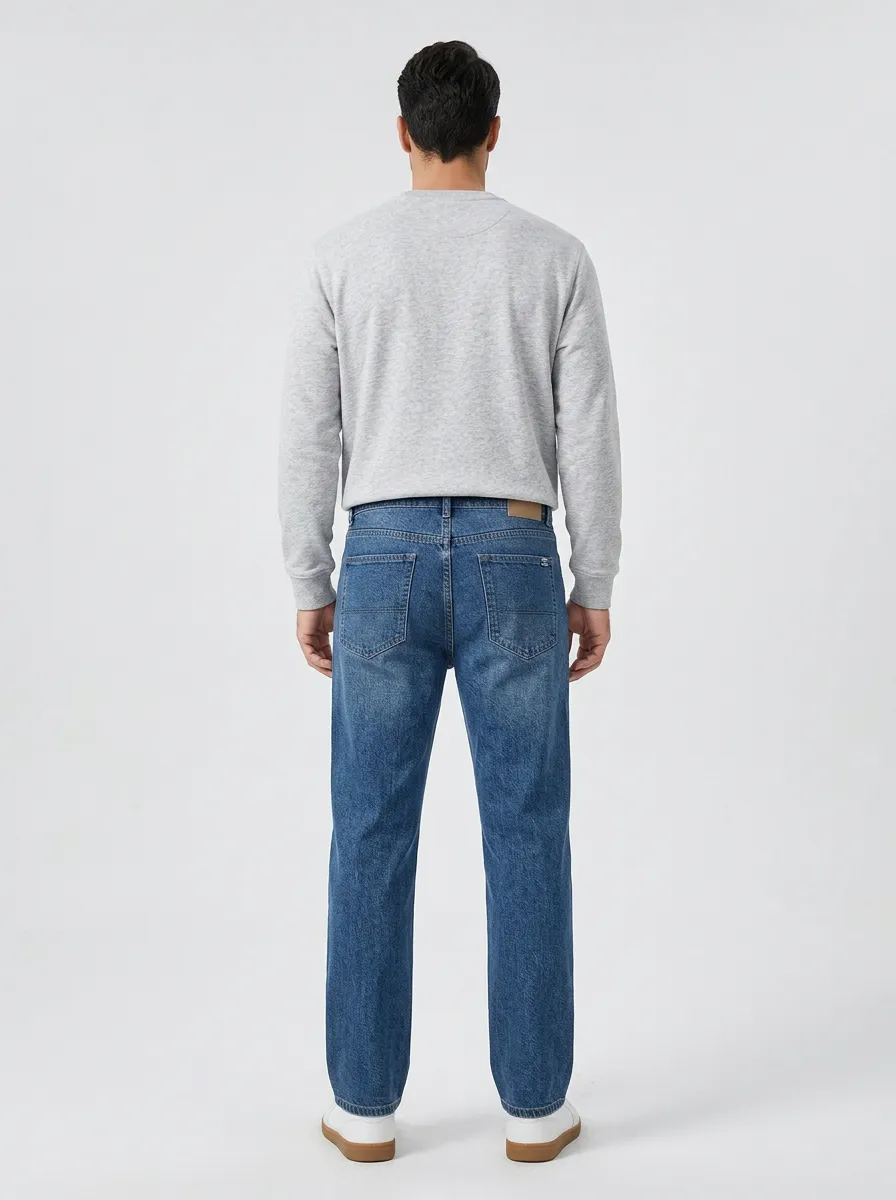 Straight Leg Casual Classic Men's Loose Fit Jeans