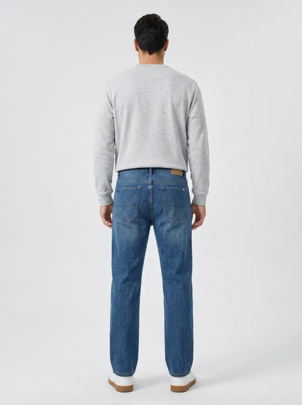 Straight Leg Casual Classic Men's Loose Fit Jeans