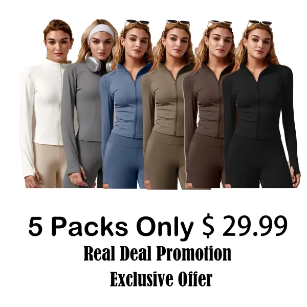 Women's Long Sleeve Full Zip Sports Jacket Slim Fit Quick Dry Breathable Stretch Fabric with Thumb Holes for Gym Running and Yoga Color 13 - Activewear casual fashion clothing