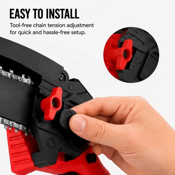 Close-up of the cutting assembly adjustment control