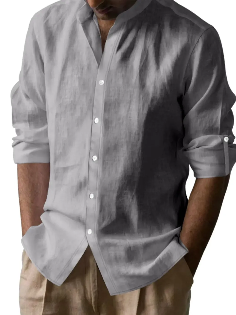 8-Pack Men's Casual Linen Blend Shirts Set