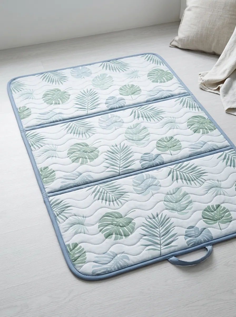 Foldable Tropical Plant Lover Monstera Leaf Pattern Cooling Mat