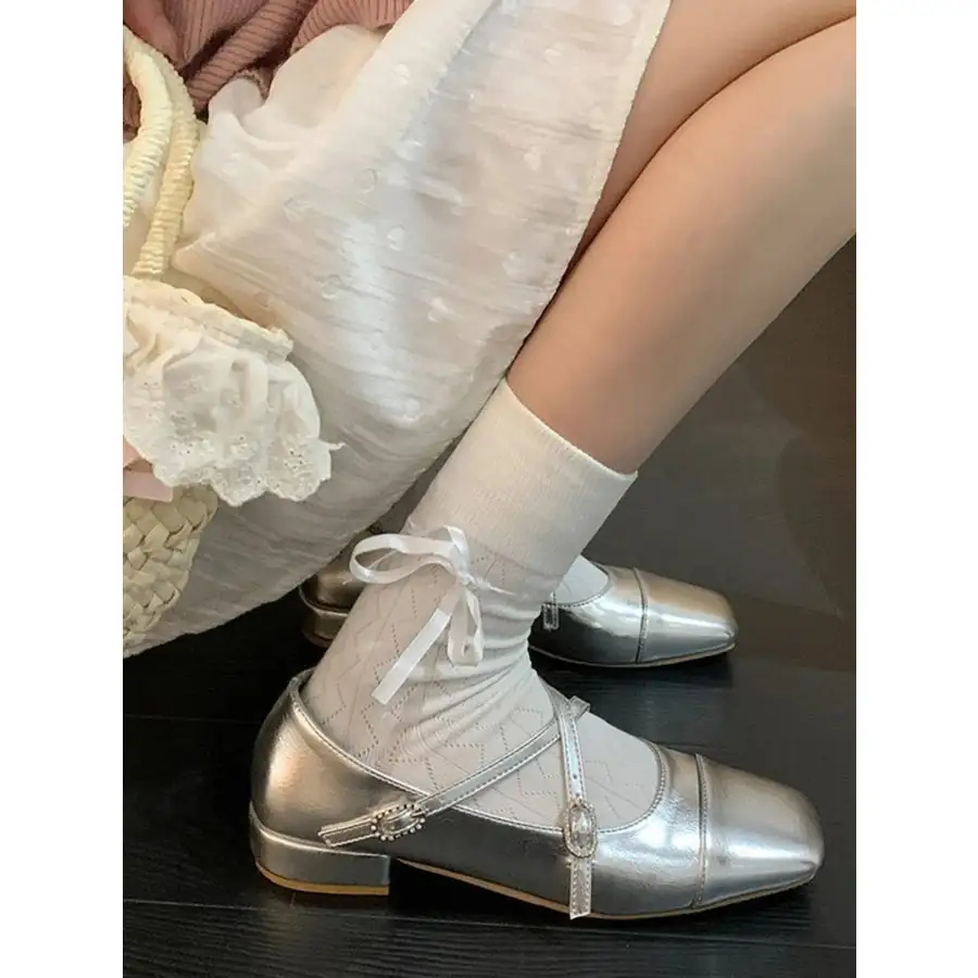 Square Toe Block Heels Mary Jane Shoes