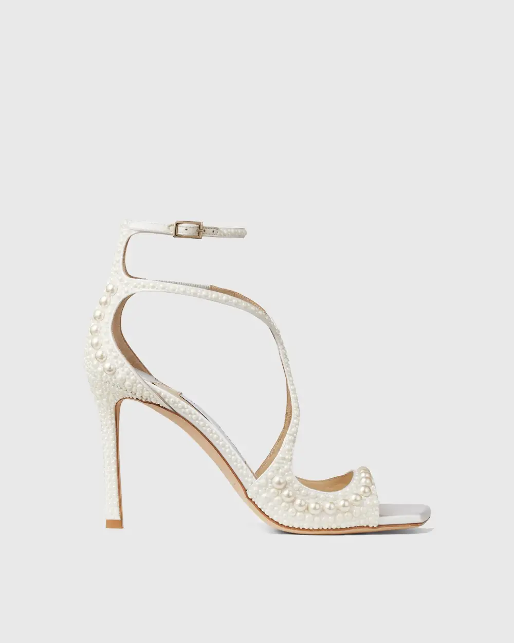 Pearl Strap Sandals in White