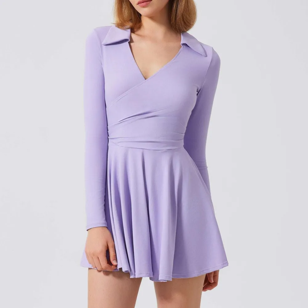Long-Sleeve High-Waist Top and Skort Active Set