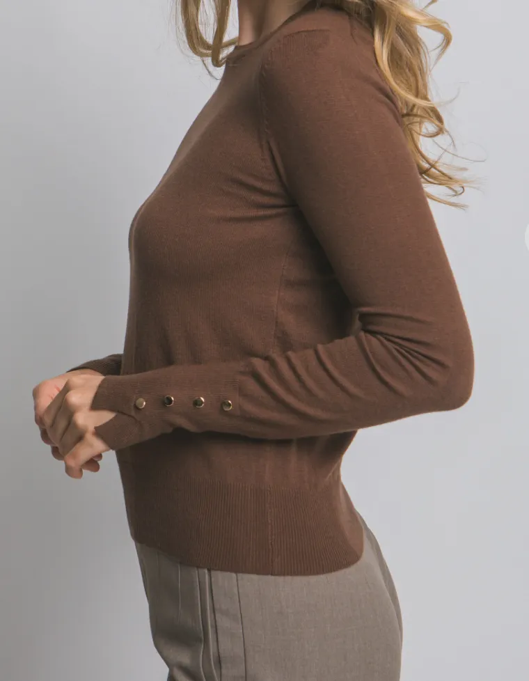 Lightwieght Detailed Cuff Sweater