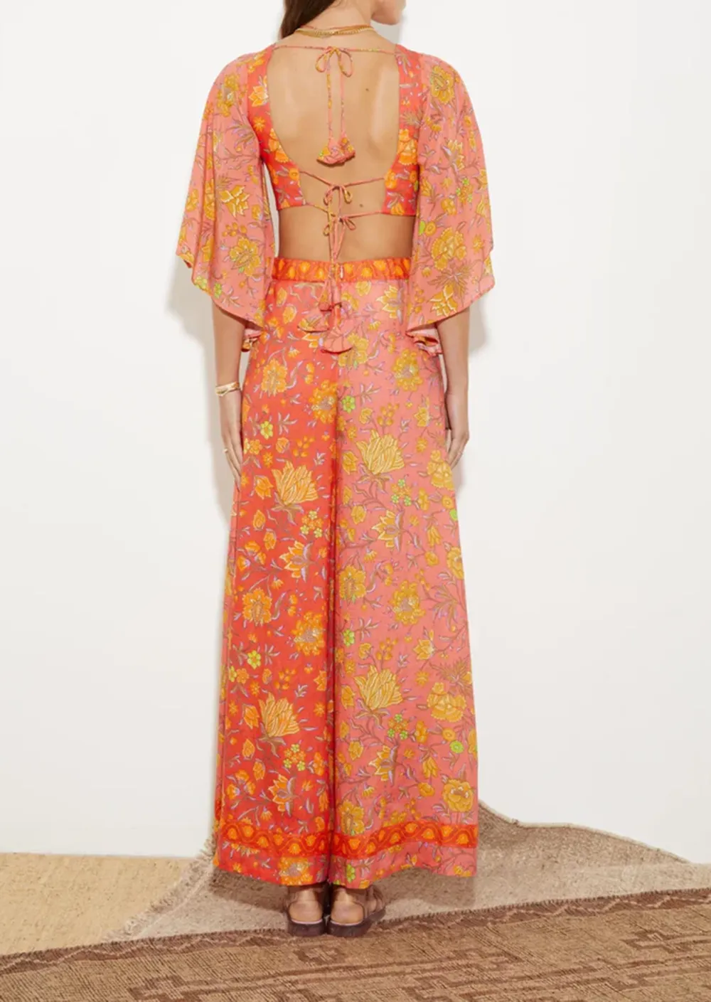 FLORAL WIDE LEG PANTS